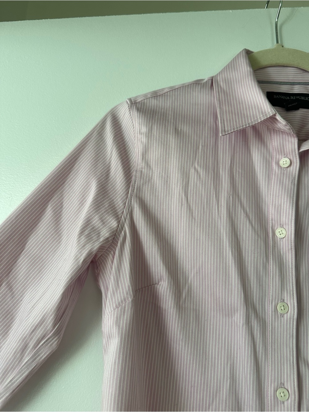 Pink and white Banana republic button down